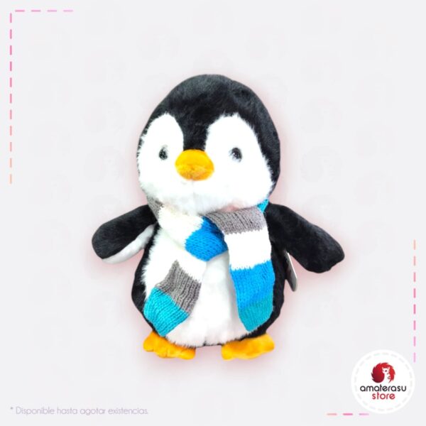 Peluche Pingüino Bufanda Con Azul