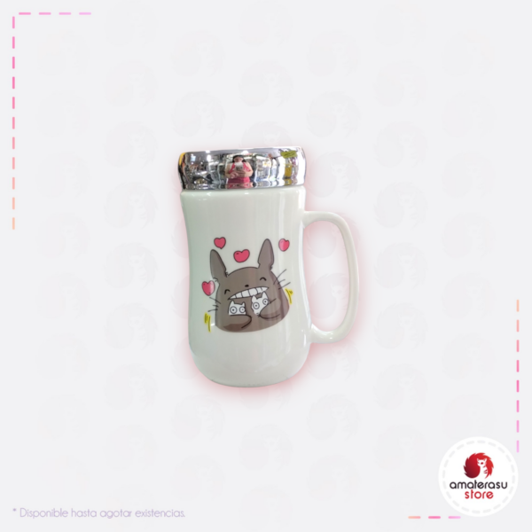 Mug Totoro Corazones Tapa